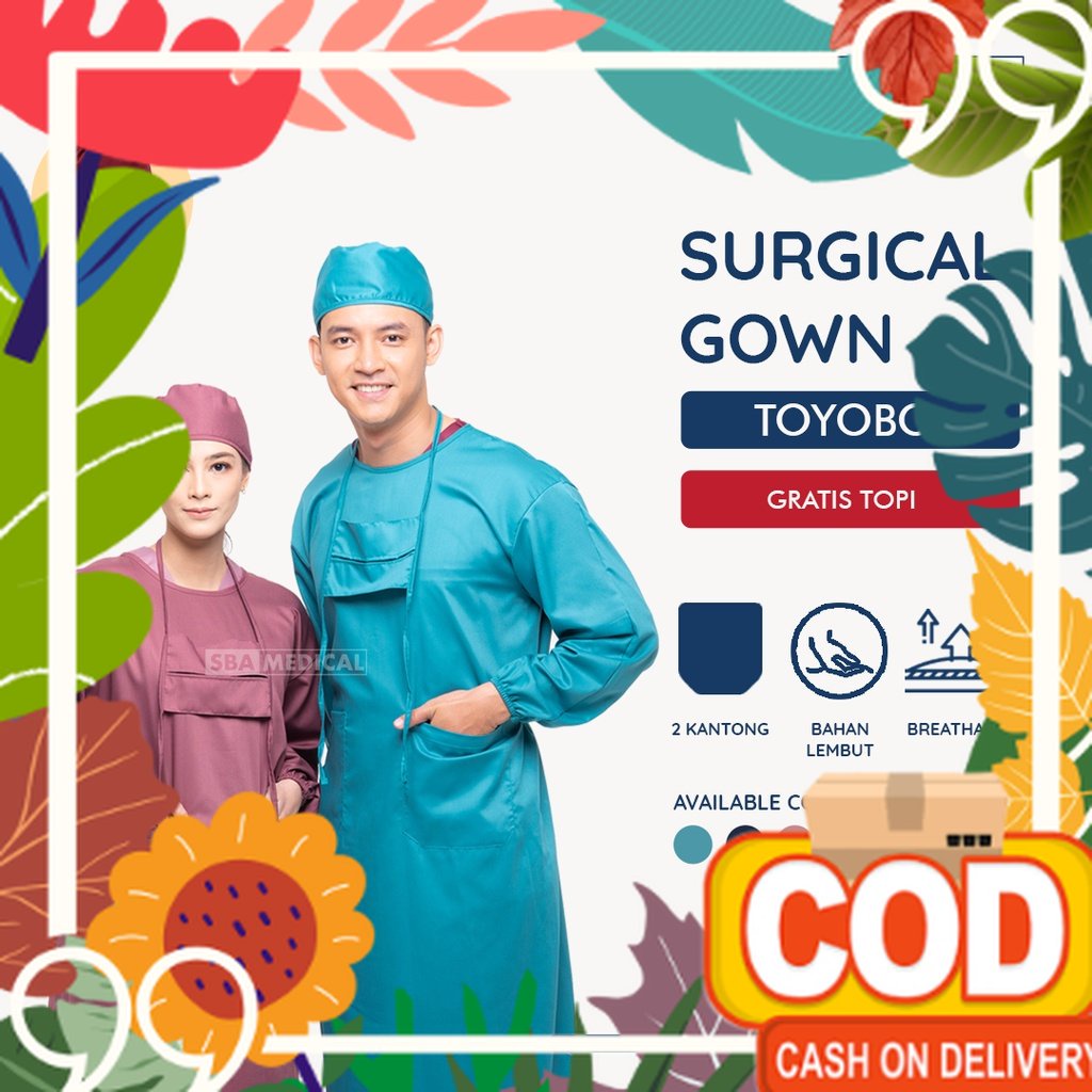 Spesial Imlek / SBA MEDICAL - [ FREE POUCH ] Surgical Gown Toyobo Premium | Gown APD | Gown Medis | 