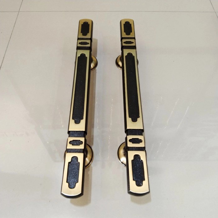 Handle Pintu Murah Kuningan Motif Kotak Klasik 44cm