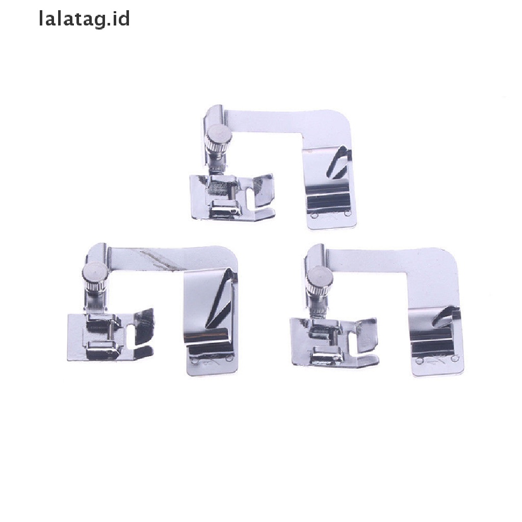 [lalatag] 3pcs Hemming Cloth Strip Presser Foot Mesin Jahit Hemmer Rolled Hem [ID]