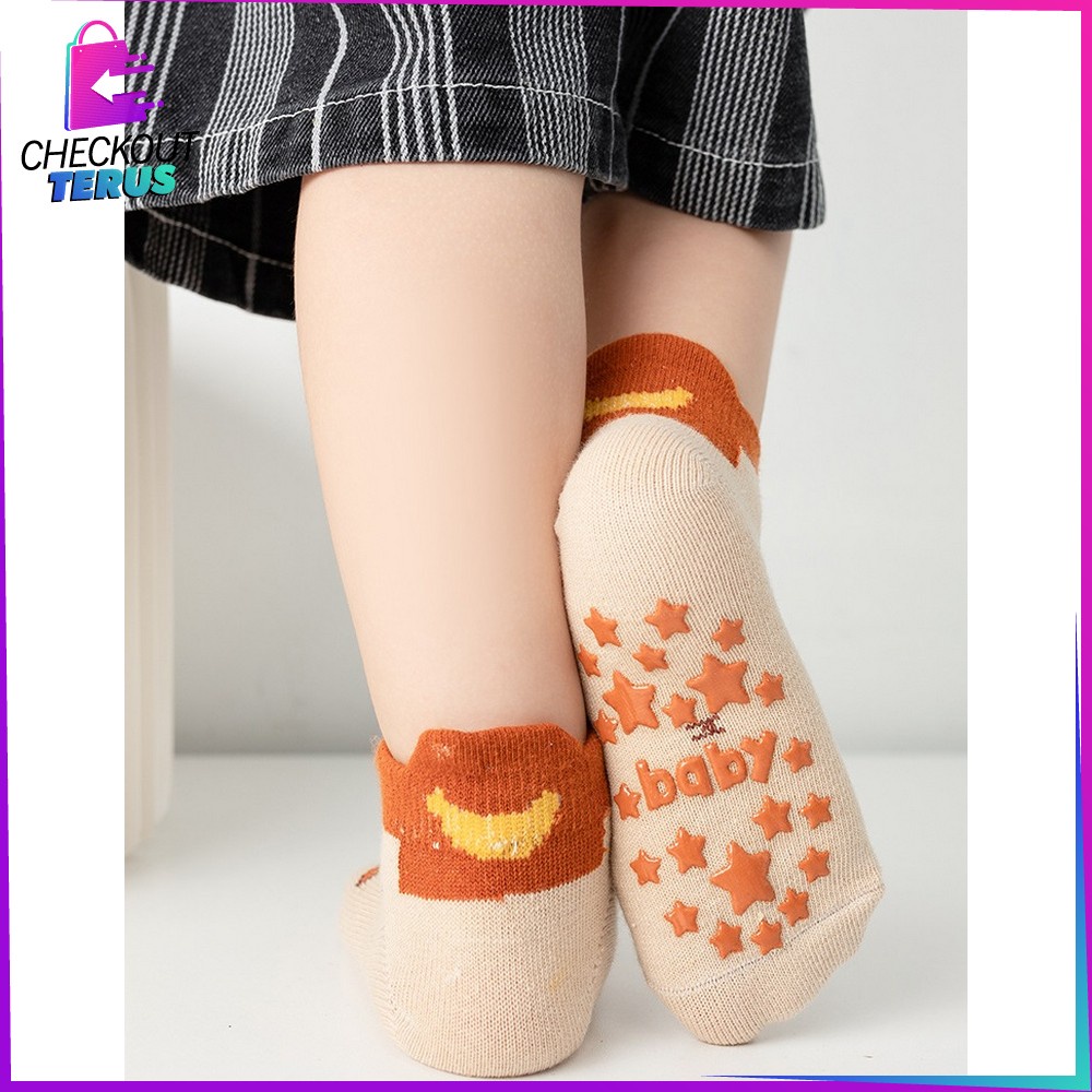 CT P544 Kaos Kaki Anak Bayi Balita 0 3 tahun Animal Sock Anti Slip Unisex Laki Laki Perempuan Anti Licin Import