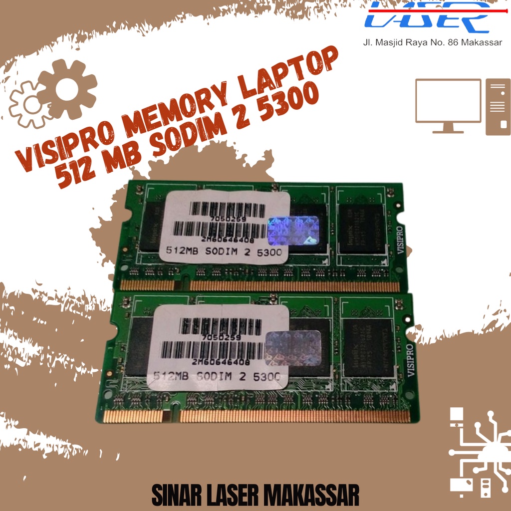 MEMORY MEMORY VISIPRO LAPTOP 512 MB SODIM 2 5300 / PC 2GB DDR3 PC12800 / LAPTOP 256B SODIM 2 5300 / 