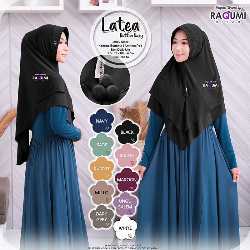 LATEA RAQUMI HIJAB SPORT NON PET DAILY HIJAB JILBAB OLAHRAGA JILBAB SPORT NON PET