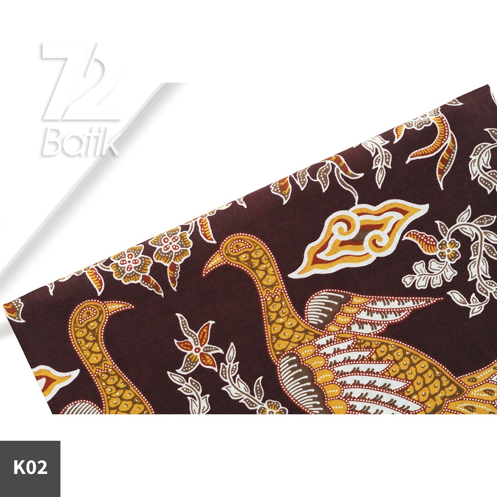 KAIN BATIK PREMIUM Bahan Katun Motif Burung Merak Coklat 722686 Cap 72 Jarik Jarit Samping Kebat Panjang Batik Katun Modern Premium Bahan Seragam Batik Pernikahan Kantor Keluarga Murah Kamen Jadi Batik Bali Lembaran