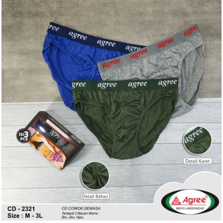 3 PCS CELANA DALAM PRIA | CELANA DALAM AGRE ART. 2321 | CELANA DALAM MEN'S BRIEF