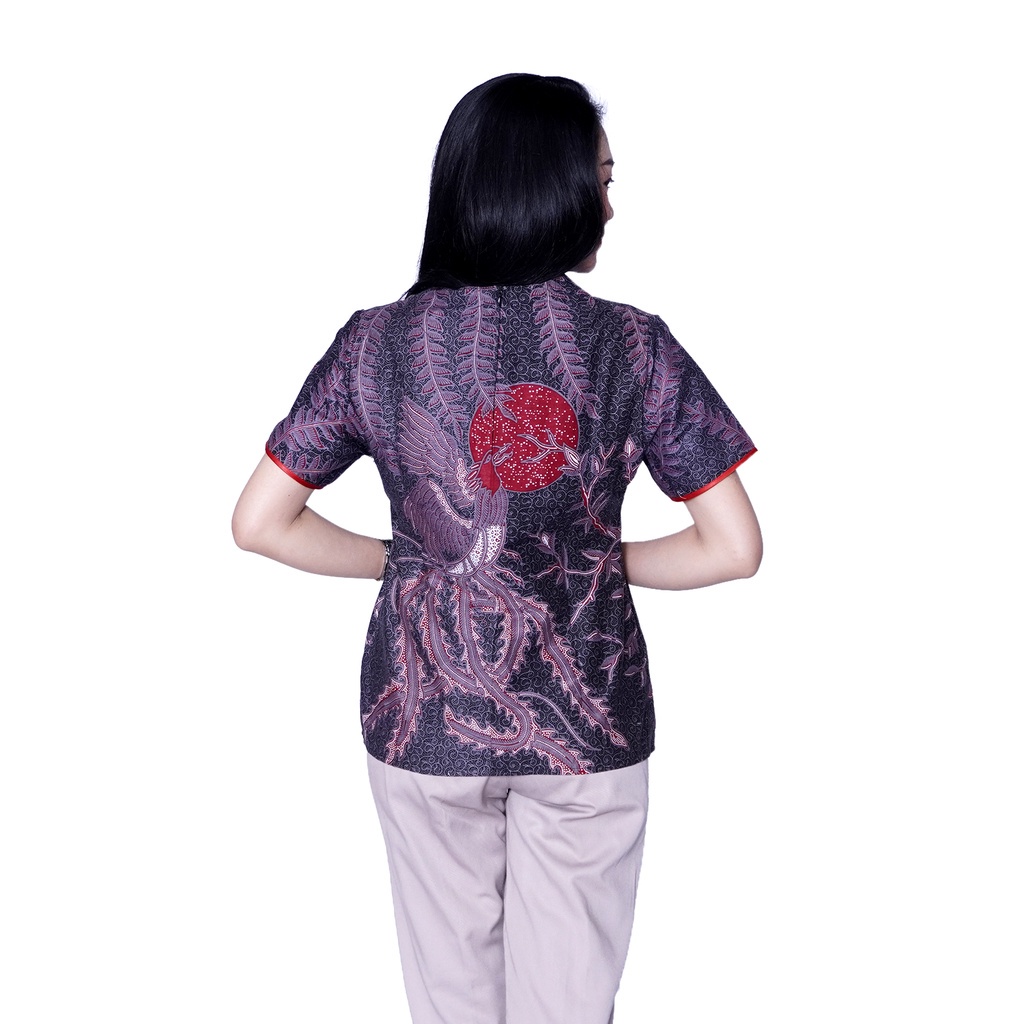 Blouse Batik Lengan Pendek Atasan Batik Modern Rembulan Batik Dua Putri Pekalongan