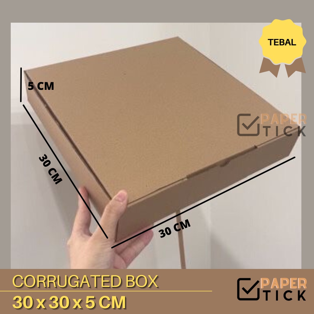 

Dus 30x30x5 cm Corrugated Kraft Box Kotak Kue Dus Kraft Kemasan Baju Makanan Pizza 30 Tebal dus DC