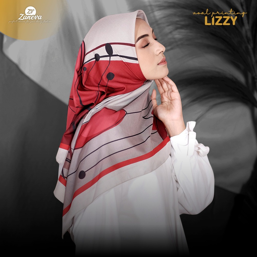 Zara Voal Printed Scarf by Zaneva l Zaneva Hijab Segi empat premium l Hijab Motif Best Seller