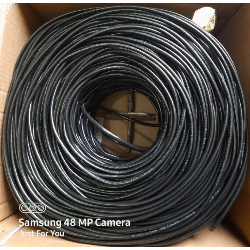 INTERLUC Kabel FTP CAT5e 300m Kabel LAN indoor - Warna Hitam