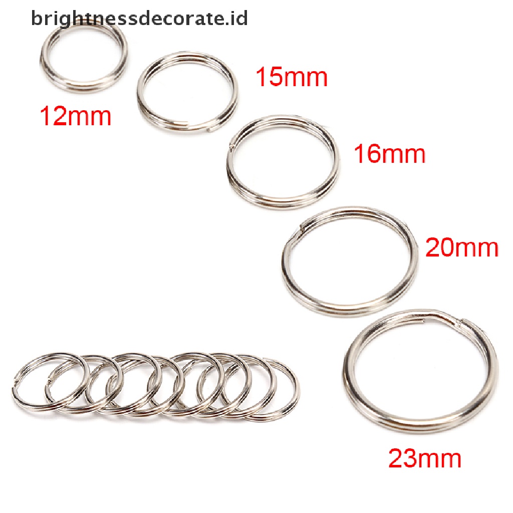 [Birth] 100pcs/lot Gantungan Kunci DIY Metal Key Holder Split Rings Hoop Metal Loop Keychain [ID]