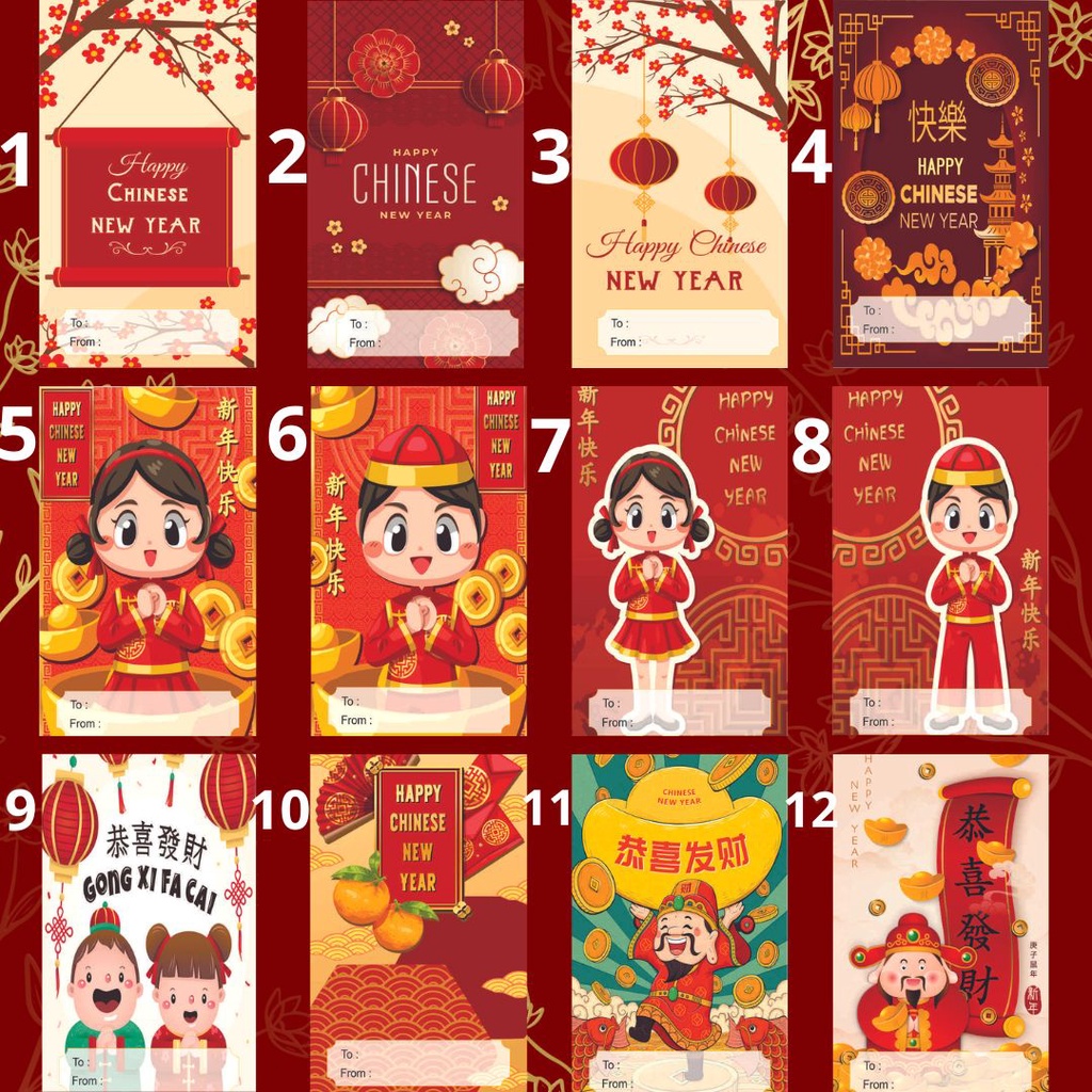Hangtag Kartu Ucapan Imlek Tahun Kelinci 2023 - Chinese New Year - Label Tag Imlek / Gift Tag imlek 