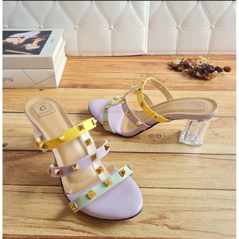 ABBUSHOES Aj 34 sendal hak kaca stut lucia 7cm