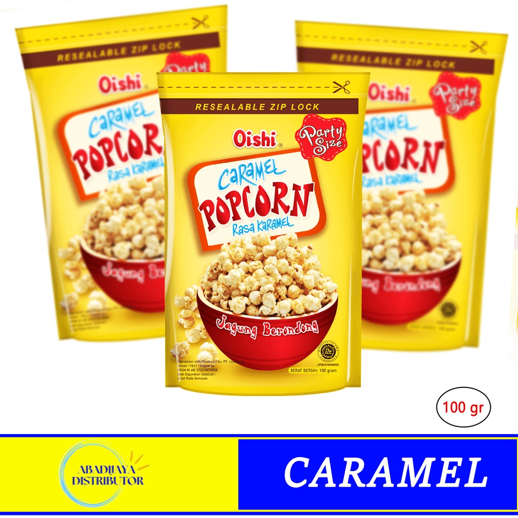 

Oishi Snack Popcorn Caramel 100gr Jagung Brondong Rasa Karamel
