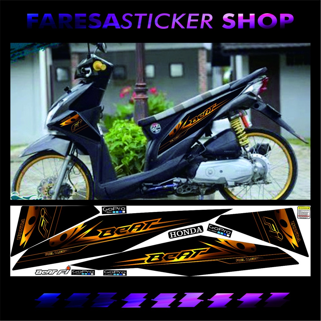 STRIPING HONDA BEAT FI GOLD STYLE | STICKER GOLD PRINT