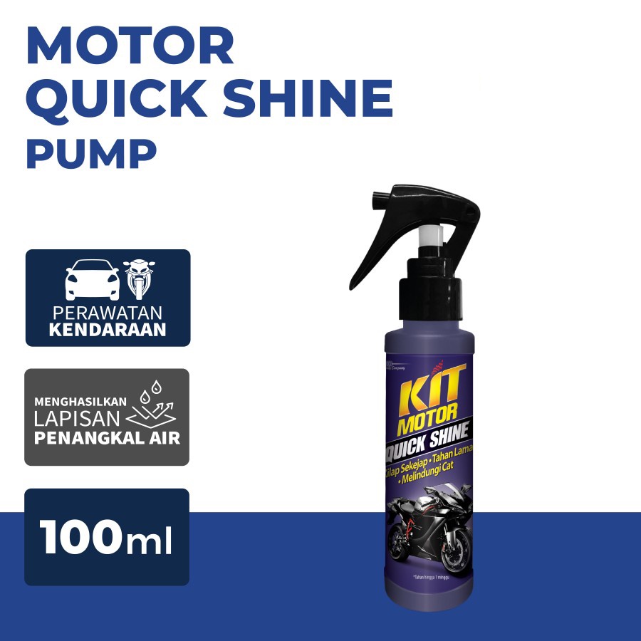 KIT  Motor Quick Shine - 100ml / Motor Kilap Dalam Sekejap Anti Static &amp; Water Beading