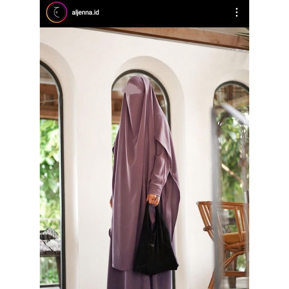 Preloved Birra Abaya Aljenna Rose Taupe size M Gamis Mazen Marzan anti uv