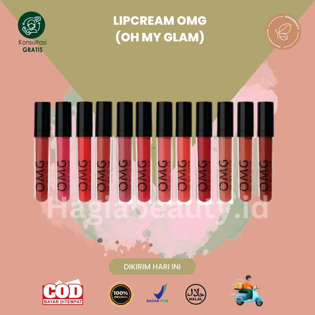 BISA COD - LIPCREAM OMG (OH! MY GLAM) ORIGINAL BPOM SANGAT RINGAN - LIPCREAM MATTE TAHAN LAMA