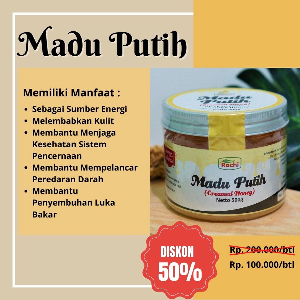 

Madu Putih 500gr || Madu Murni asli || Creamed Honey