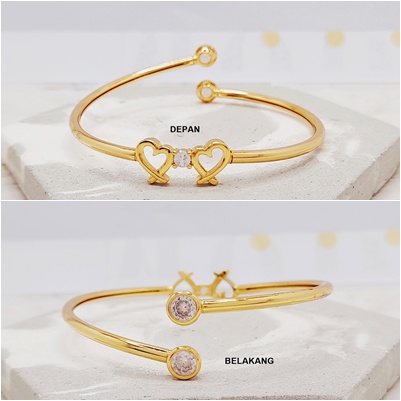 RINN Jewelry Gelang Xuping Kolong Karawang Bangle Premium Lapis Emas Paku Diamond - BB102