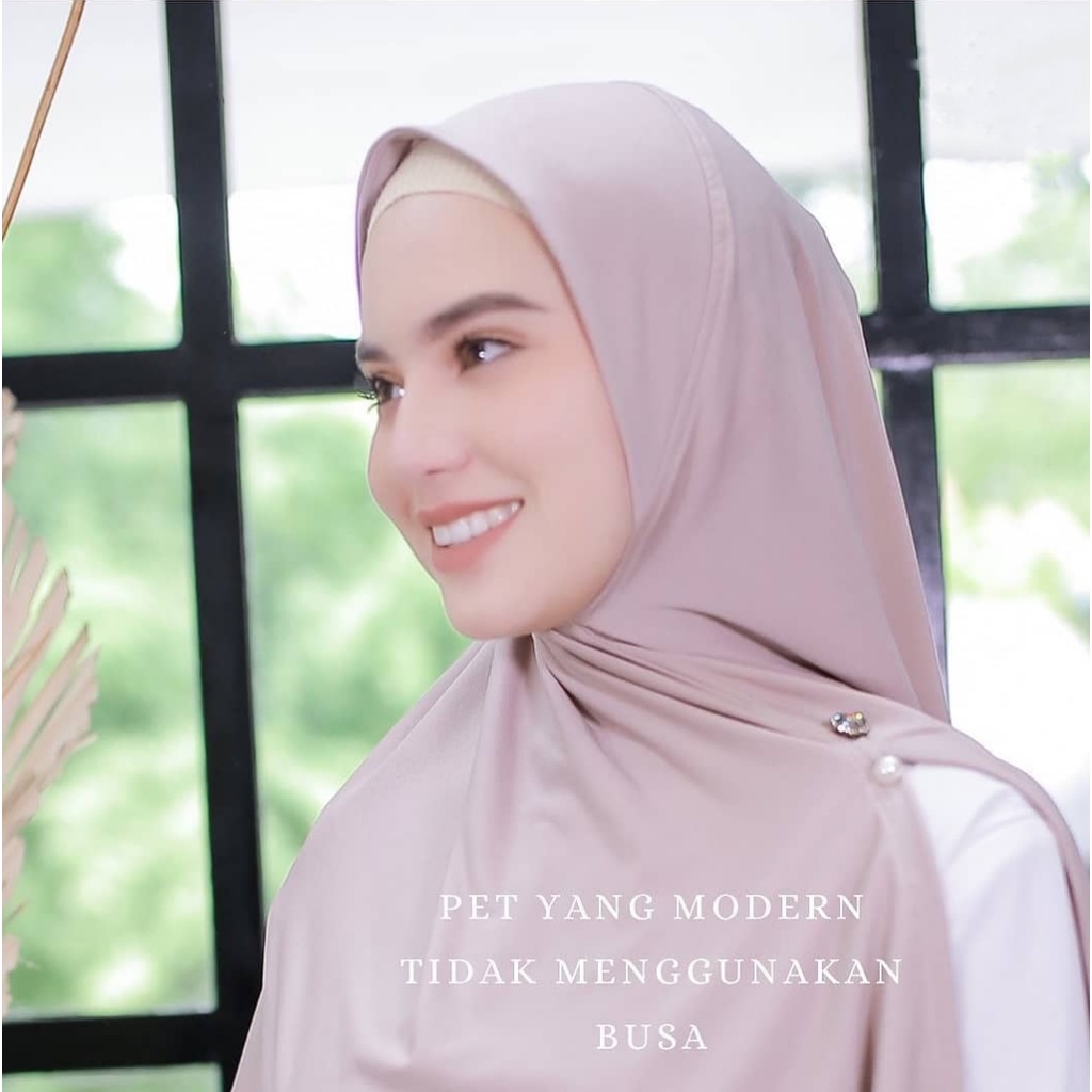 Jilbab / Hijab Segitiga Malay Pet Instan Jersey / Hijab Jersey premium / kerudung Ped Segi tiga segi3 3