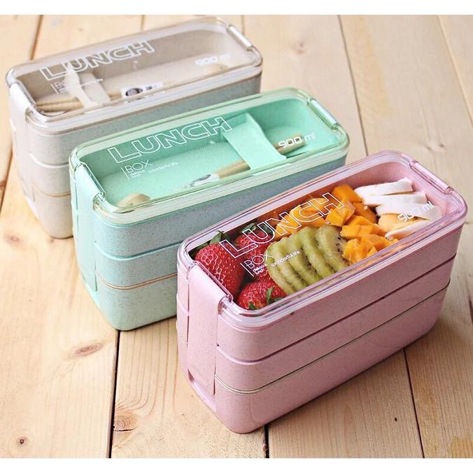 LUNCH BOX 900 ML JERAMI 3 SUSUN / LUNCH BOX 900 ML / LUNCH BOX 3 SUSUN