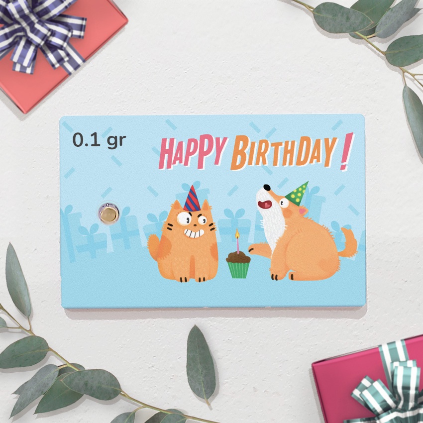 tanamduit Emas Logam Mulia Ucapan Birthday [0,1 gram]