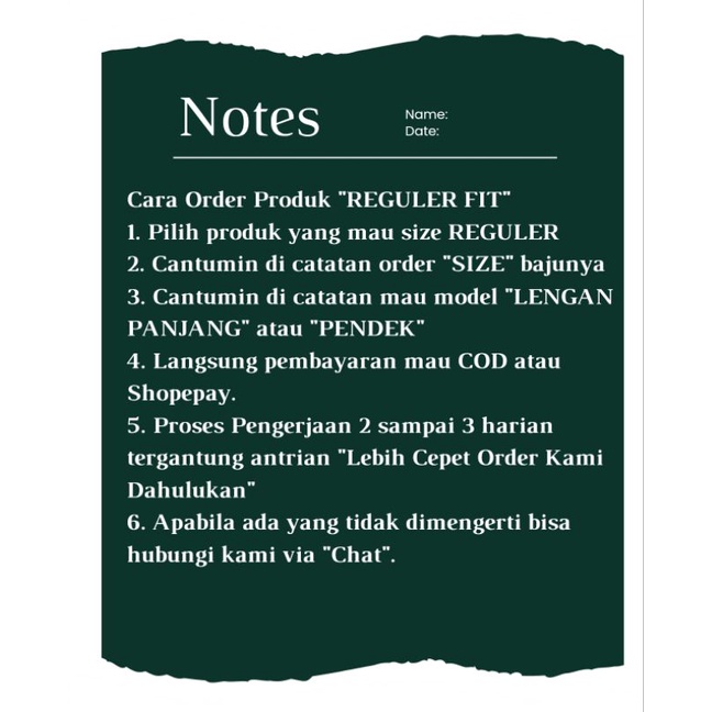 [CUSTOM BATIK REGULER LENGAN PANJANG / PENDEK]