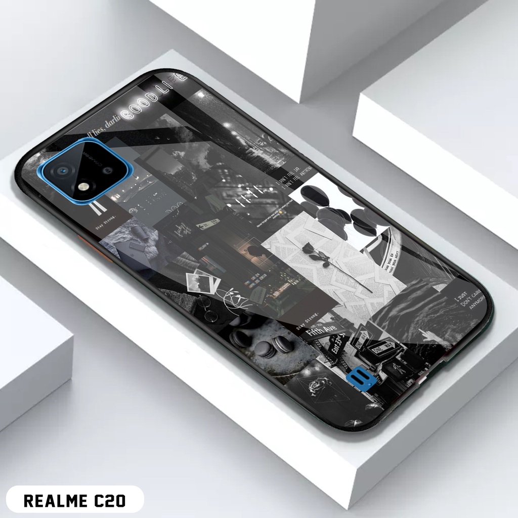 [COD]Promo Case Realme C20 Casing Hp Motif Aesthetic Black Hitam Gambar Custom Desain Kekinian Aesth