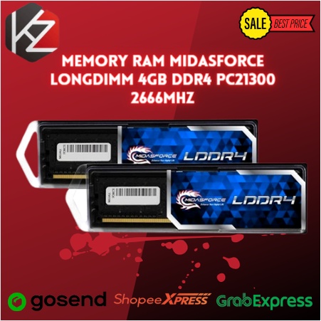 MEMORY RAM MIDASFORCE LONGDIMM 4GB DDR4 PC21300 2666Mhz