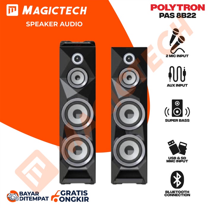 SPEAKER AKTIF POLYTRON PAS 8B22 / PAS8B22 BLUETOOTH