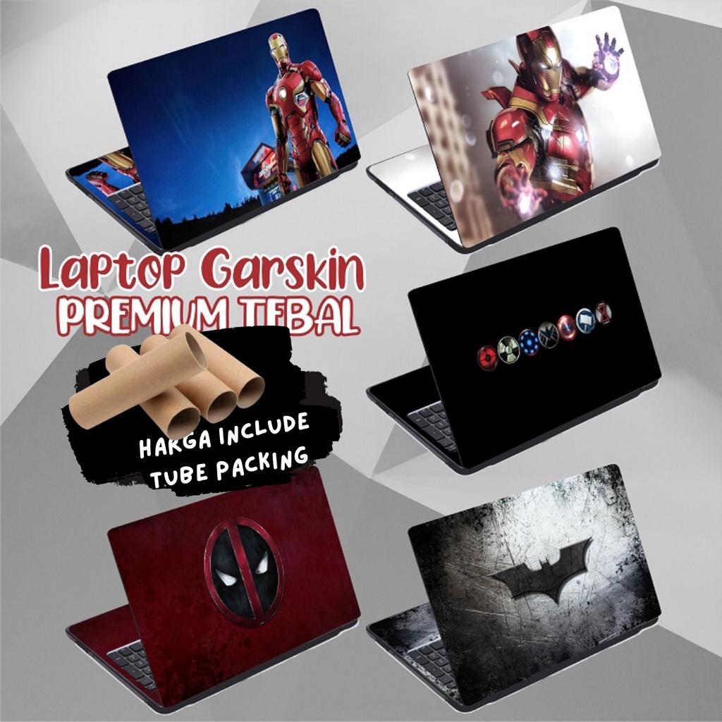 Garskin Laptop Anti Gores  Superhero Ironman Avengers Batman Premium Full set 10 12 13 14 15 inch  Universal Untuk Semua Merk Laptop