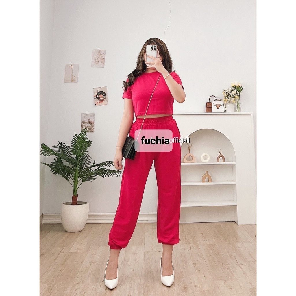 Setelan crop babyterry ST ZOEY One set Korean style terbaru
