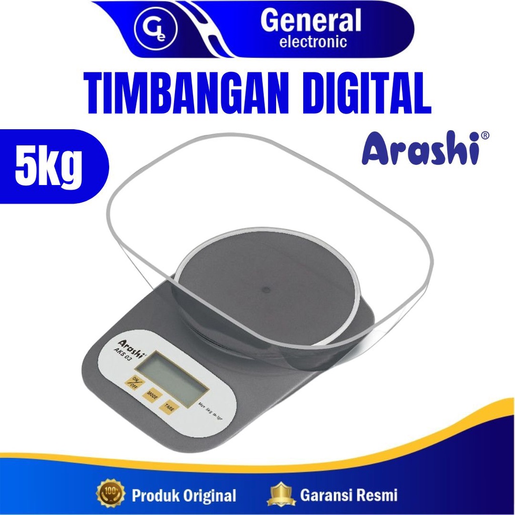 Timbangan Dapur Digital Arashi  5 Kg AKS 03 / Kitchen Scale / Timbangan duduk kue buah