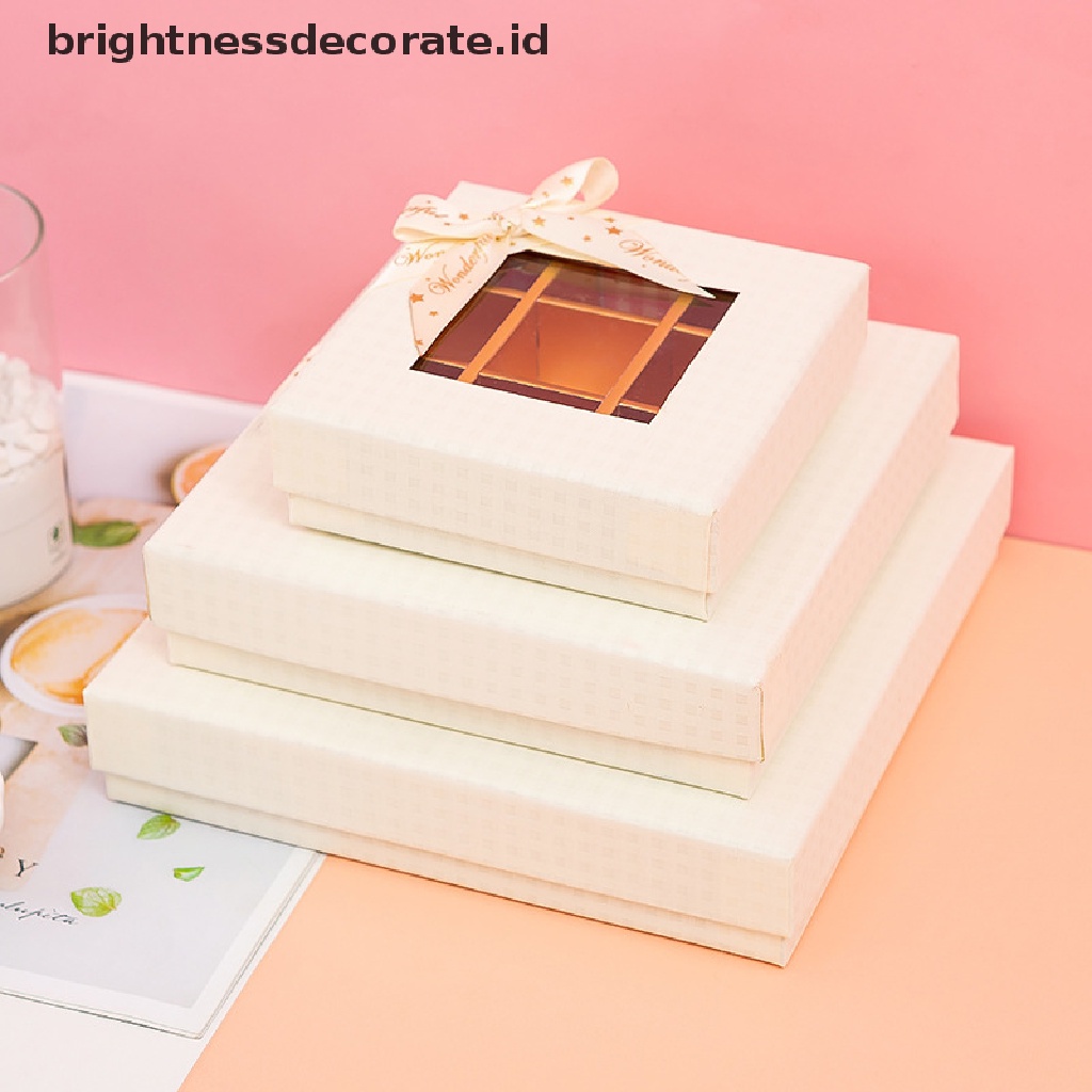 [Birth] 16grids Christmas Chocolate Box Gift Packaging Ikatan Simpul Jendela Coklat Kosong Gift Box Handmade Truffle Marbling Coklat Case [ID]