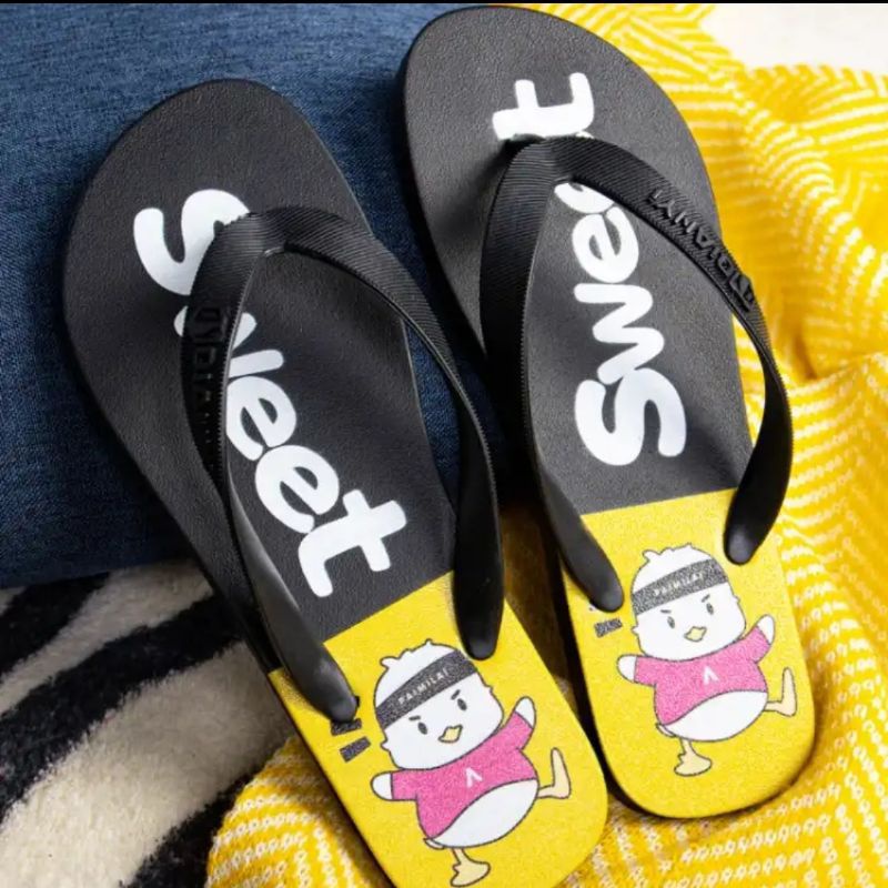 Sandal Jepit Dewasa Unisex Printing Karakter Sweet