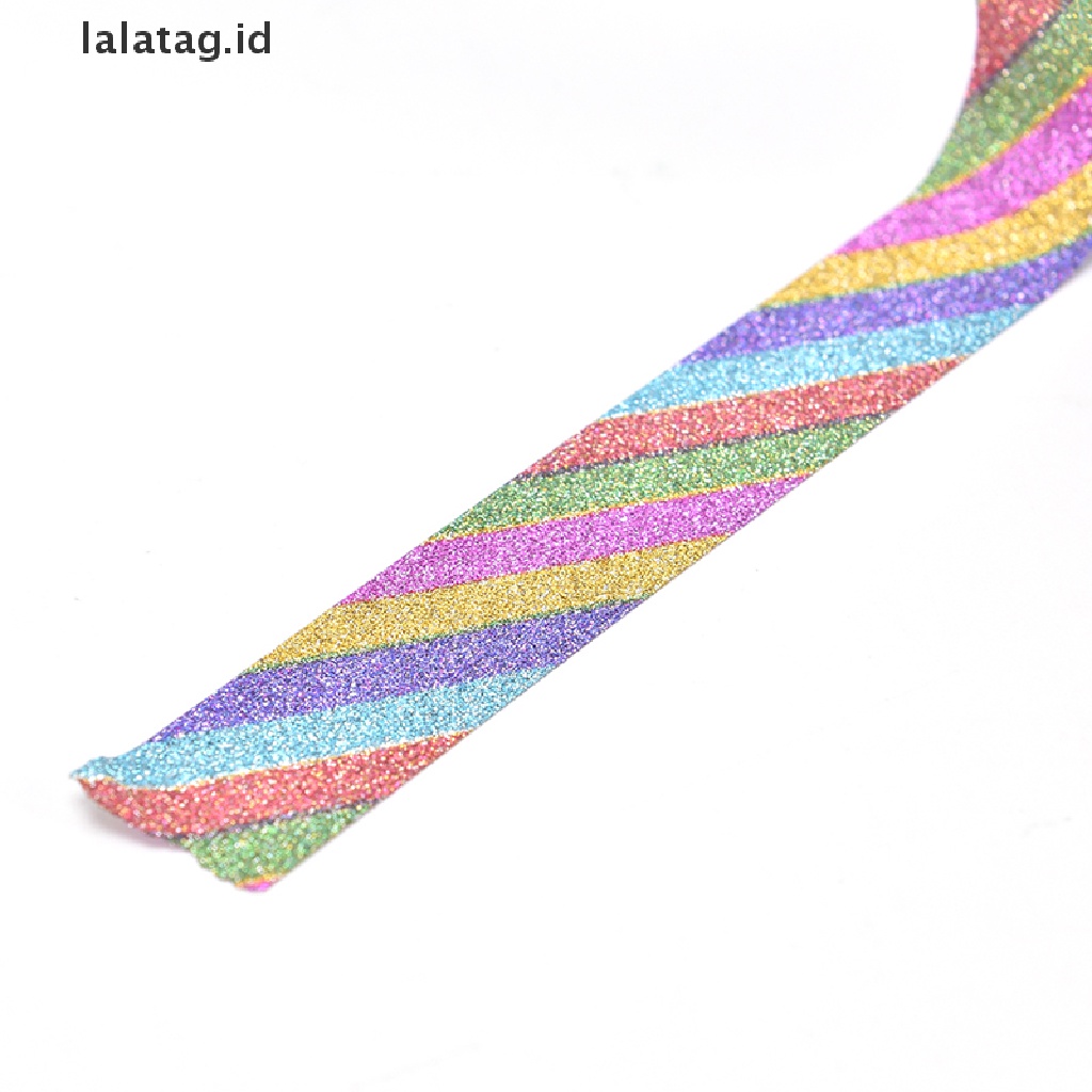 [lalatag] 10m glitter washi y paper ing tape label Perekat diy craft Hias [ID]