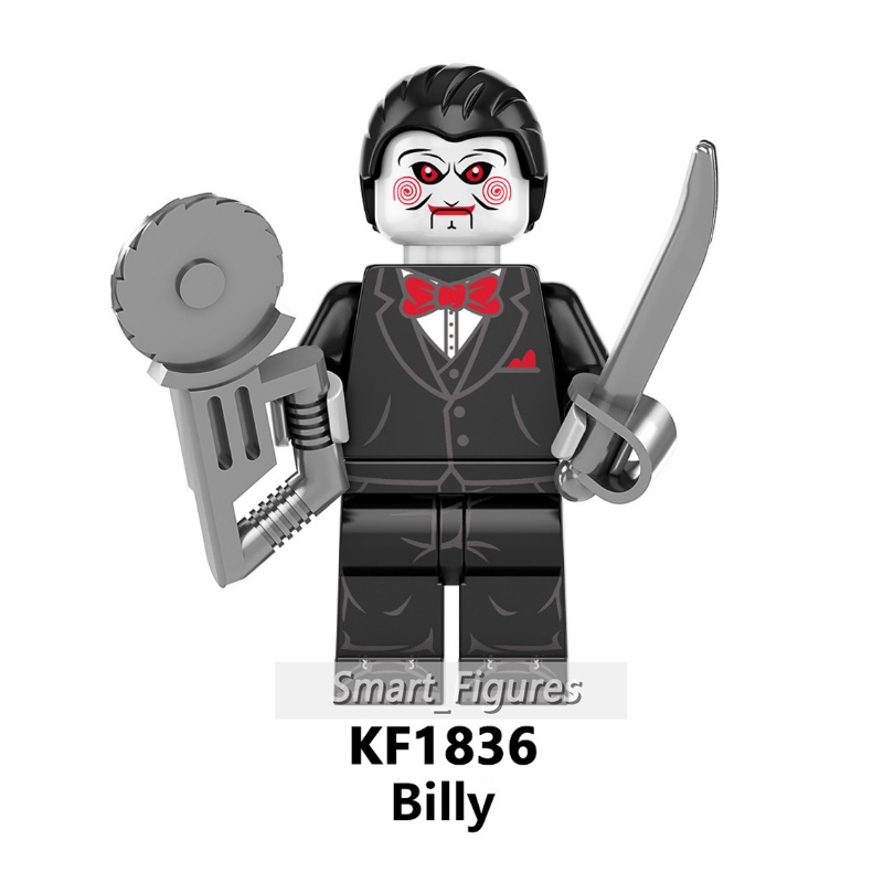 Halloween Minifigures Bily Sally Pennywise Beetlejuice Jack Torrance Jason Voorhees Mini Angka Mainan Anak Hadiah