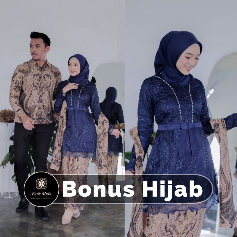 Kebaya couple KHAIRA Navy KEBAYA MODERN Kebaya brokat lamaran baju kebaya wisuda lamaran