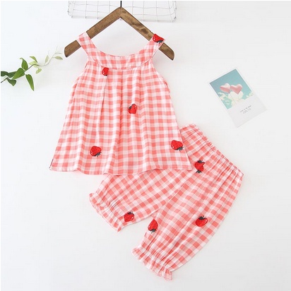 SET TEE ANAK PEREMPUAN LUCU / SETELAN ANAK CEWEK STRAWBERRY STYLE 1-5 THN