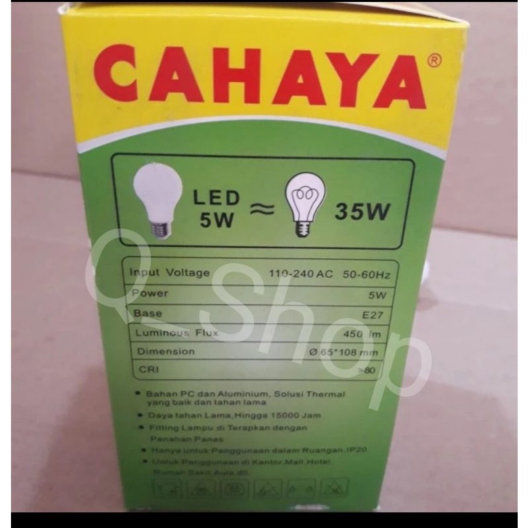 Lampu LED CAHAYA 5 Watt