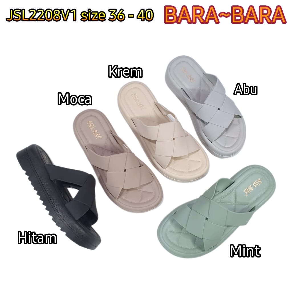 BARA BARA ORIGINAL jelly sandal karet empuk murah wanita selop import barabara cewek JSL2208V1