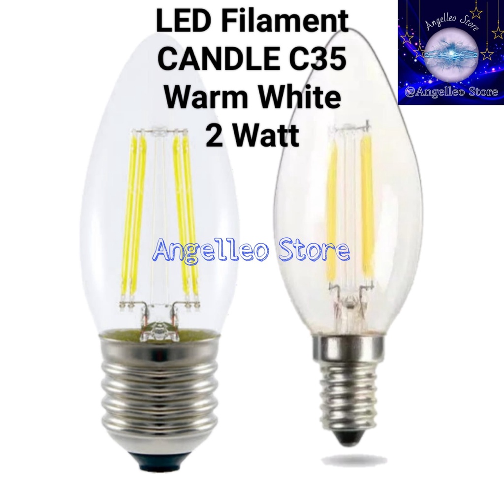 Lampu LED Filament~LED Filament~Candle~C35~2Watt~Warm White