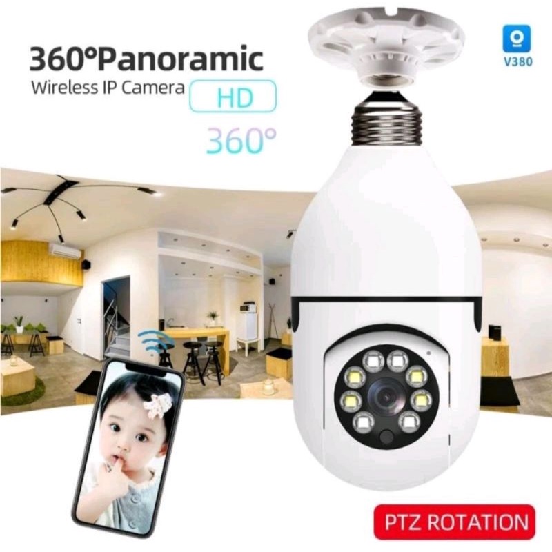 Cctv Bohlam 8MP V380 Pro Bisa putar segala Arah