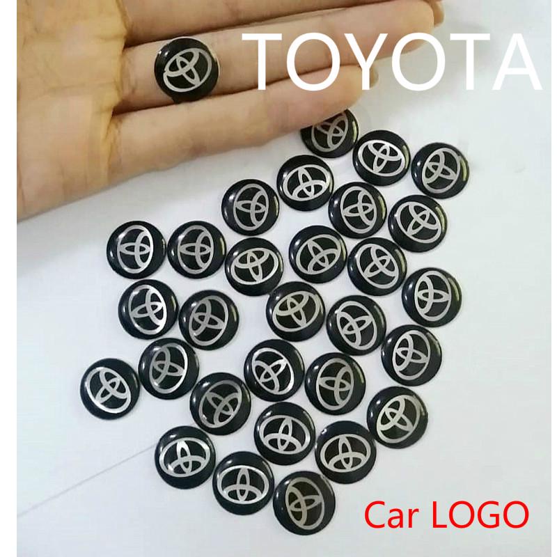 50pcs 14mm logo Lencana Kunci Mobil Untuk Lipat flip remote key crystal KD/VVDI car remote control label crystal drop glue key label key shell Stiker Untuk Perodua honda Toyota VW