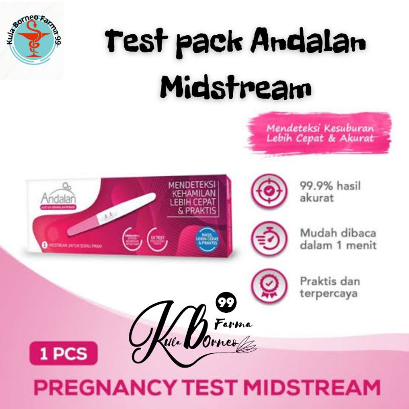 Testpack Andalan Midstream Compact - Alat Uji Tes Kehamilan