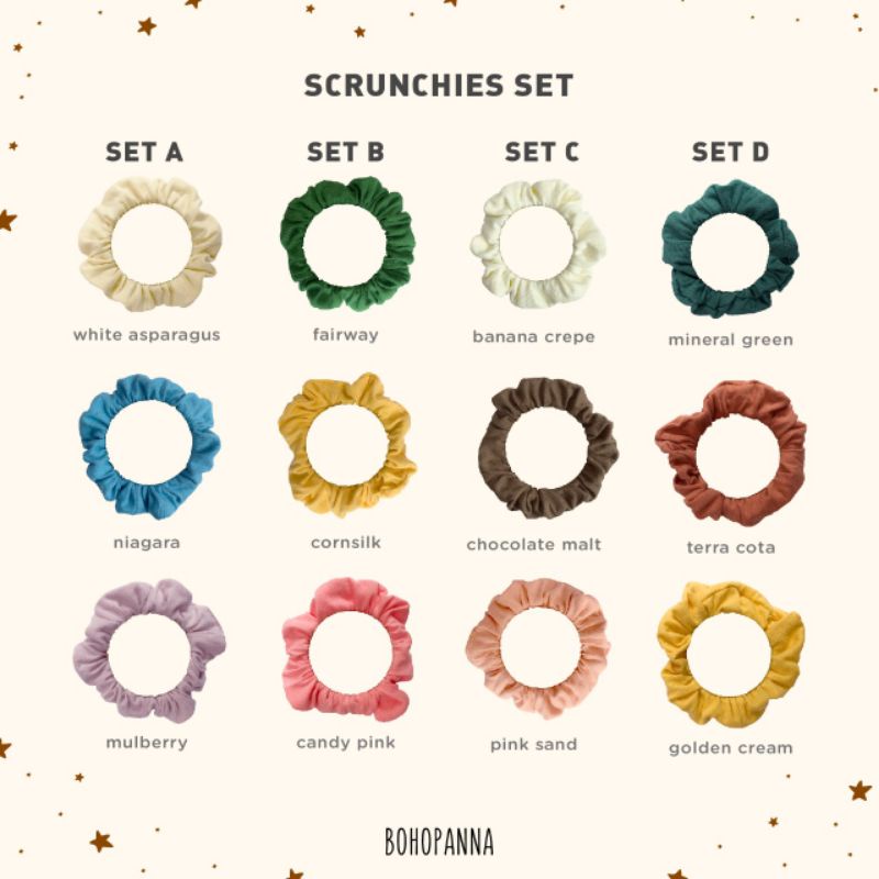 BOHOPANNA - SCRUNCHIES SET ISI 3 PCS - PITA ANAK - PITA BAYI - IKAT RAMBUT ANAK