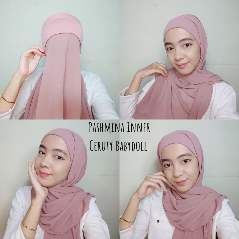 PASHMINA INNER 2in1 ceruty babydoll premium