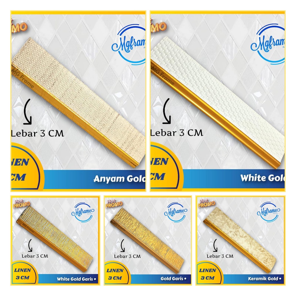 BATANGAN LINEN 3 CM per 1meter/BATANGAN PANEL/BATANGAN PIGURA/PLAFON