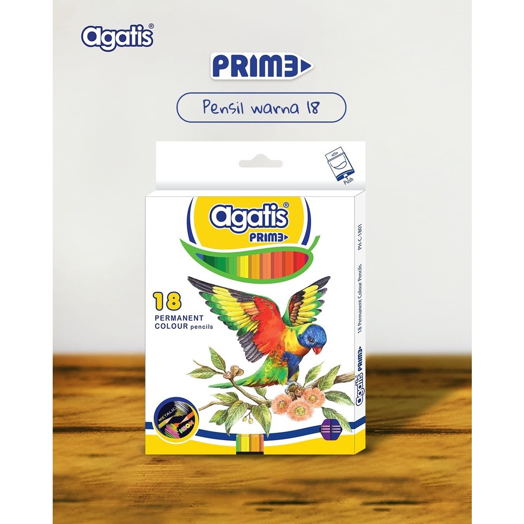 

AGATIS PRIME Pensil Warna Hexagonal 18 Warna – Panjang
