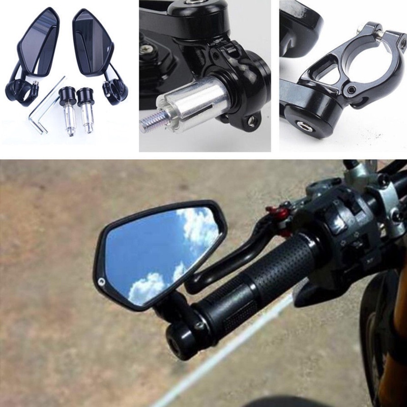 [AIYU] Baju Kaos Distro Pria Wanita Lengan Pendek 2pcs Kaca Spion Motor Aluminium 7per8 &quot;22mm Bar End Side Universal Stang Motor Sepeda