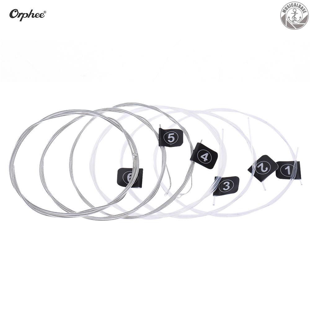 [Dalam Stok] Orphee NX35 Senar Gitar Klasik Nylon 6pcs Full Set Pengganti (.028-.045) Nylon Core Silver Jacketed Wire Hard Tension